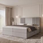 Boxspringbett SAVA - 120x200 - mit Bettkasten - grauer Samt