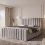 Boxspringbett CANSAS MAX - 160x200 - mit Bettkasten - grauer Samt