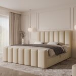 Boxspringbett BELLA MAX - 160x200 - mit Bettkasten - beiger Samt