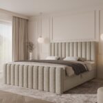 Boxspringbett CANSAS MAX - 200x200 - mit Bettkasten - cremefarbenes Bouclé