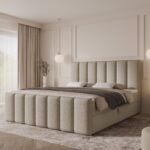 Boxspringbett BELLA MAX - 200x200 - mit Bettkasten - cremefarbenes Bouclé
