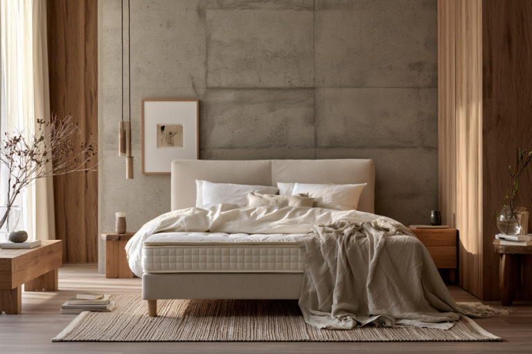 Stilvolles Bett 140x200 im modern eingerichteten Schlafzimmer