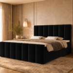 Boxspringbett BELLA MAX - 180x200 cm - mit Bettkasten - Schwarz Samt