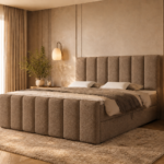 Boxspringbett BELLA MAX - 180x200 cm - mit Bettkasten - Braun Bouclé