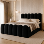 Boxspringbett CUDDLE - 200x200 cm - mit Bettkasten - Schwarz Samt