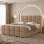 Boxspringbett MOYA MAX - 160x200 cm - mit Bettkasten - Braun Samt