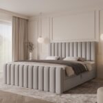 Boxspringbett CANSAS MAX - 160x200 - mit Bettkasten - grauer Samt