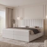 Boxspringbett CANSAS - 200x200 - mit Bettkasten - weißes Bouclé
