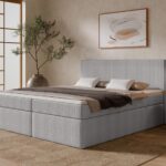 Boxspringbett TILIA ONE - 140x200 cm - mit Bettkasten - Hellgrau