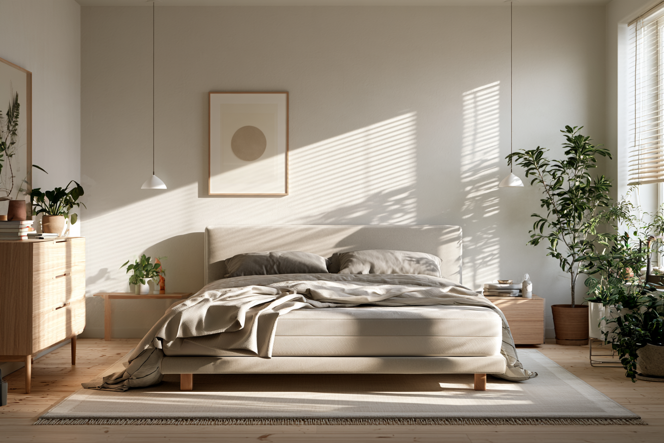 Viscomatratze mit Memory Schaum im modernen Schlafzimmer